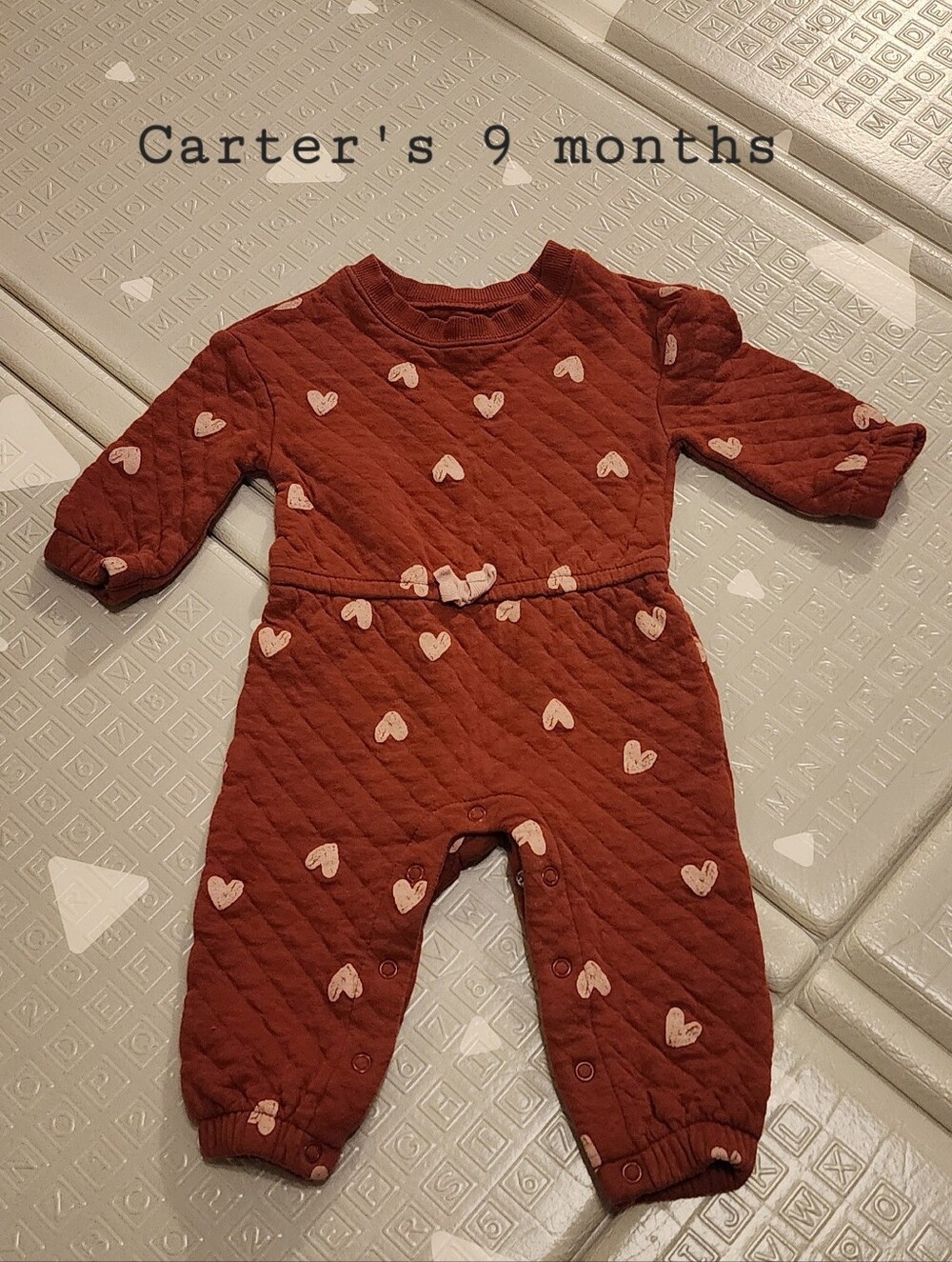 Carter's Quilted Sweatsuit Romper 9 Months